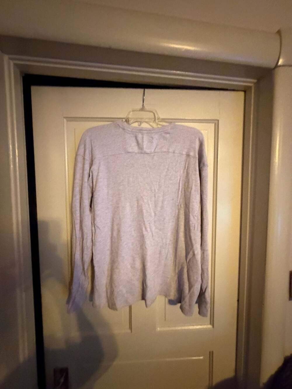 Wrangler Authentics Thermal Shirt Size L Gray Long Sleeve Waffle Knit - Picture 5 of 5